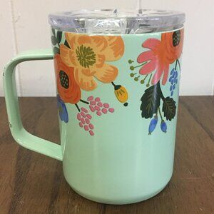 Corkcicle Rifle Paper Co Green Floral Mug with Lid 16 oz - CHIPS